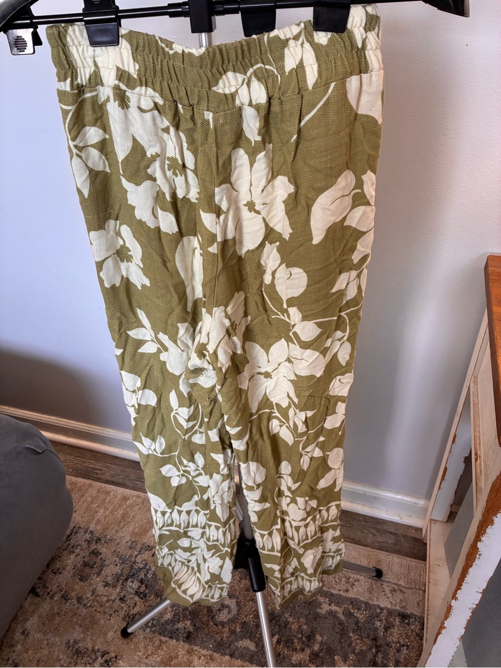 Sienna Sky Olive & Cream Floral Wide-Leg Pants